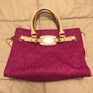 MK Fuchsia Leather Handbag/Tote